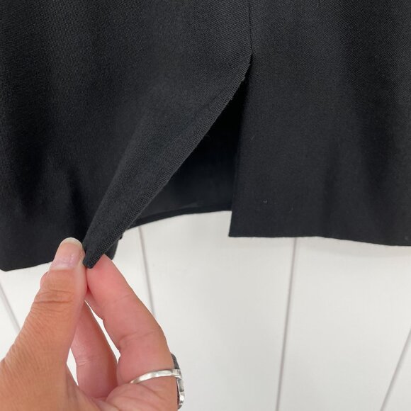 Vintage 80s Nina Ricci Black Sheath Long Sleeve Dress Square Neckline | M 40 - Picture 11 of 16